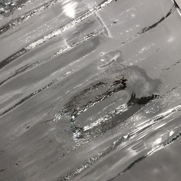 Rectangle Clear Thick Glass Ice Bark Design Appetizer/Platter/Tray NWT - Picture 5 of 13